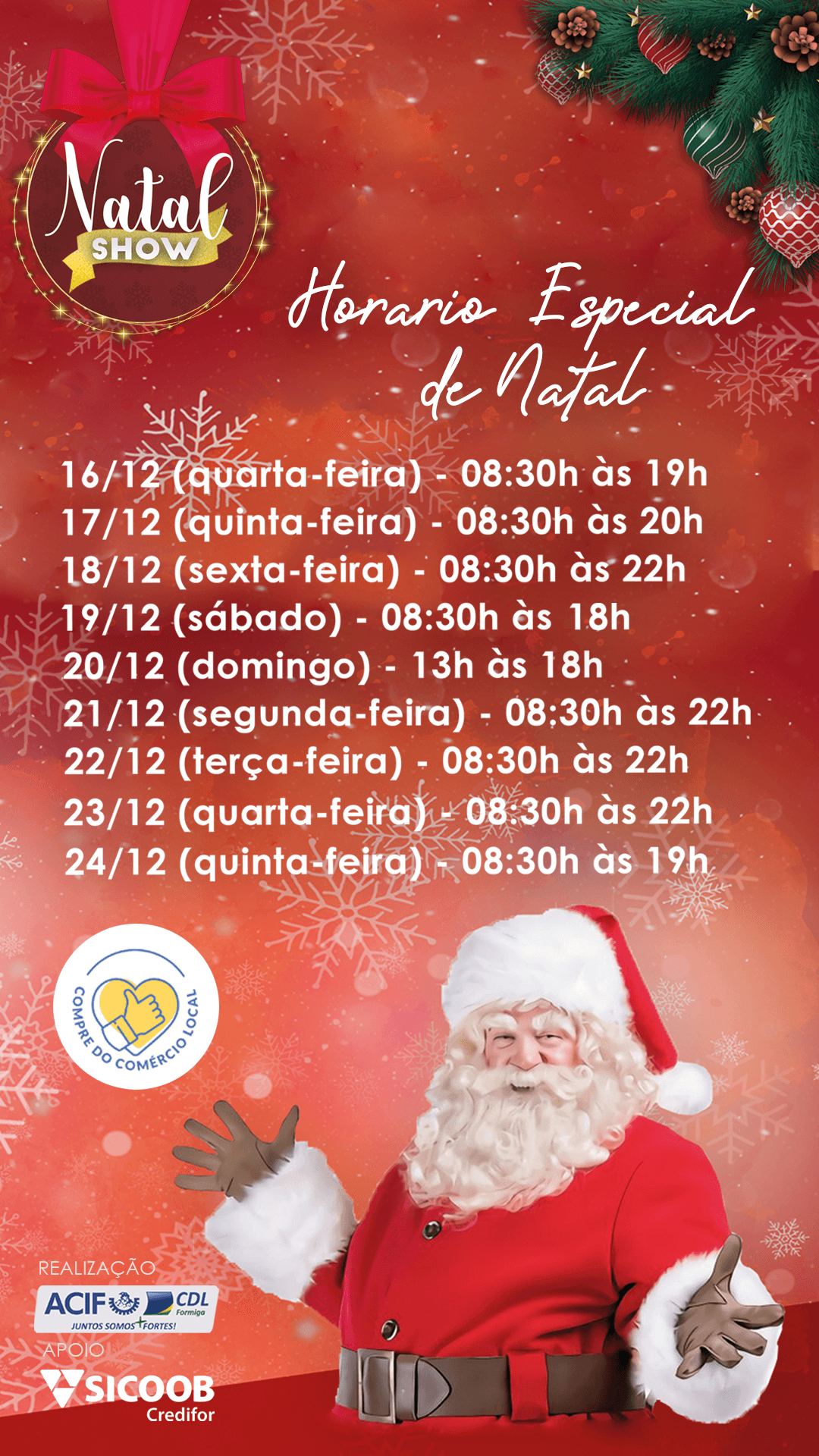 Horário especial de Natal 2023 – CDL Jovem Nacional