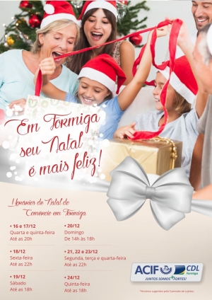 Horário de funcionamento do comércio para o Natal