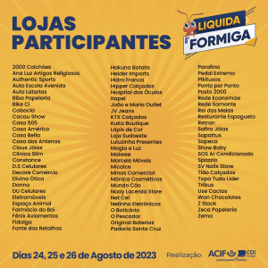 Confira a lista das empresas participantes da LIQUIDA FORMIGA 2023!!