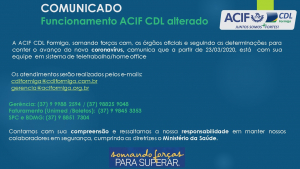 Alteração do funcionamento da ACIF CDL