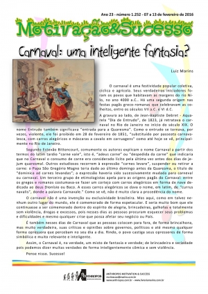 Carnaval: uma inteligente fantasia?