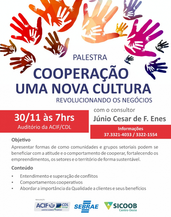 Participe da palestra gratuita de Associativismo e Cooperação