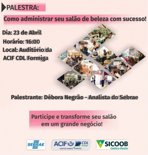 Palestra  Como Administrar seu Salão de Beleza com Sucesso!