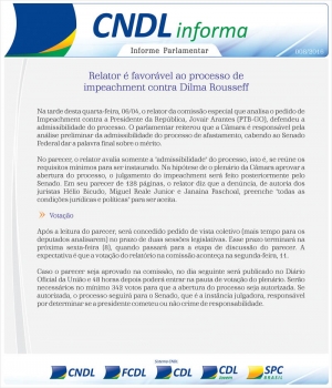 Relator é favorável ao processo de impeachment contra Dilma Roussef