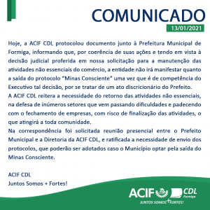 ATENÇÃO: NOVO COMUNICADO