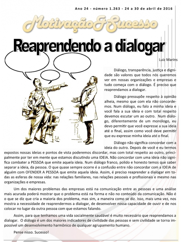 Reaprendendo a dialogar