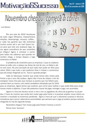 Novembro chegou: comece a correr!