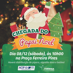 Chegada do Papai Noel  em Formiga será no dia 08 de dezembro