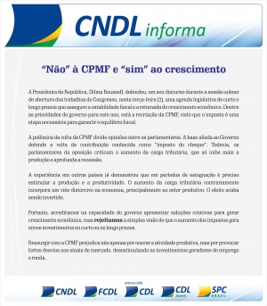 &quot;Não&quot; à CPMF e &quot;sim&quot; ao crescimento