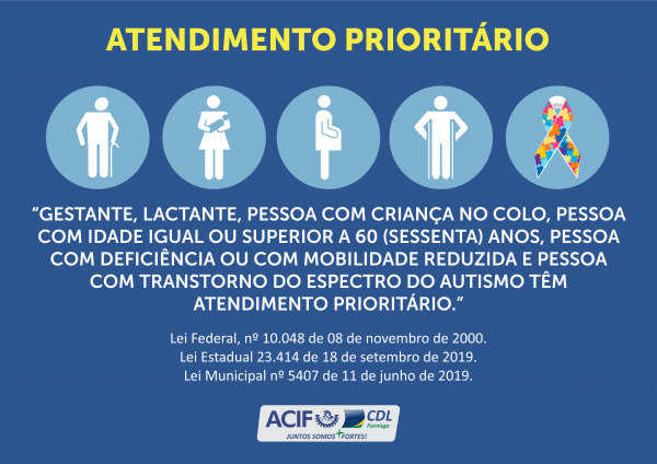 ACIF CDL está distribuindo cartazes de atendimento prioritário aos associados
